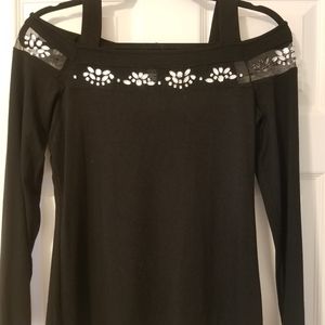 INC rhinestone top size xs